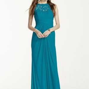 David's Bridal Bridesmaid Oasis Lace Top Dress